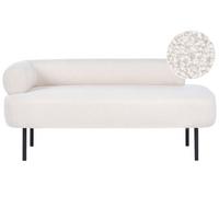 CHAISELONGUE-LINKSSEITIGE Bouclé Cremeweiß Mirmande - Creme/Schwarz, Textil (153/65/70cm) - Beliani