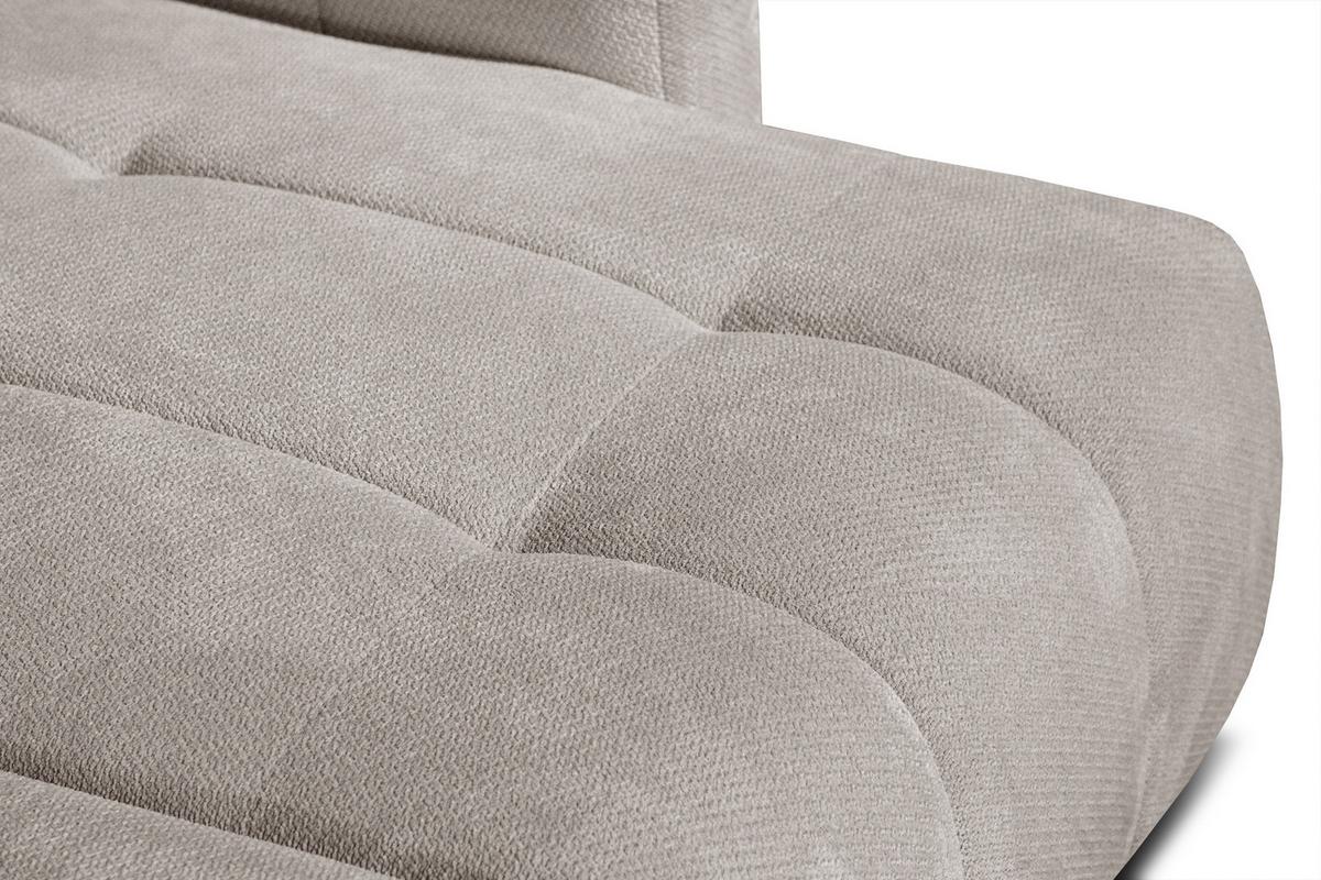 ECKSOFA KIMI 3-Sitzer, ausziehbarer Sitz, verstellbare Kopfstützen, beige - Beige/Schwarz, Holzwerkstoff/Textil (270/160cm) - Wozimo