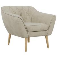 SESSEL PIRS - Beige Velvet - Holzbeine - Beige/Buchefarben, Holzwerkstoff/Textil (80/75/74cm) - MKS