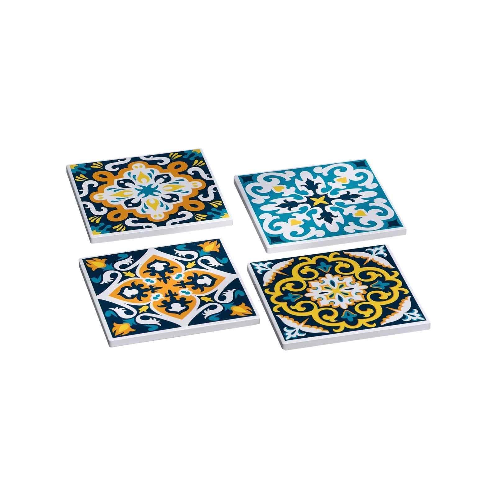UNTERSETZER-SET Benito bunt 4-tlg. - Multicolor, Keramik (10/10cm) - Ritzenhoff Breker