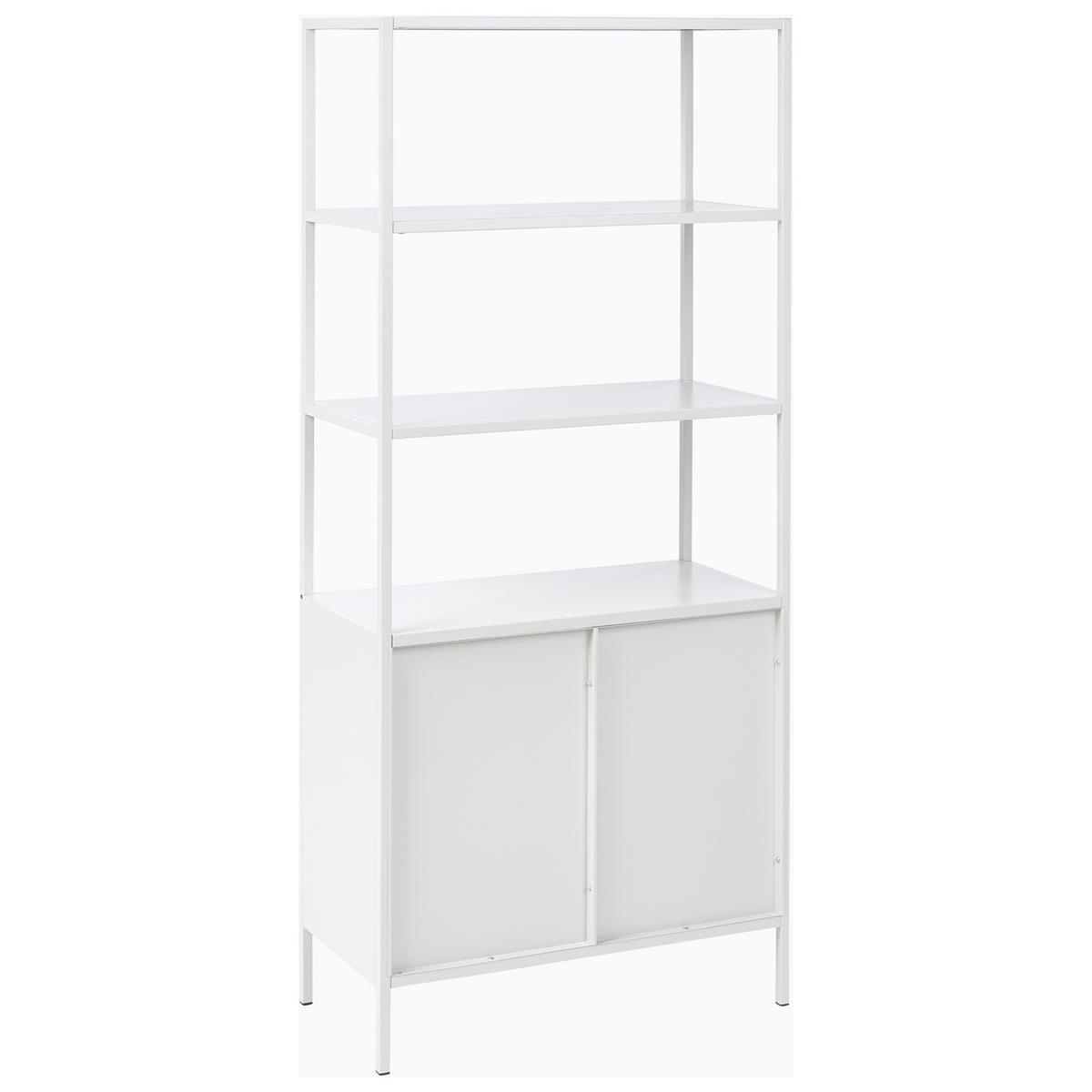 BÜROSCHRANK Metall Hellgrau Kauri - Hellgrau/Grau, Metall (80/180/40cm) - Beliani