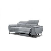 SOFA AVENA 3-Sitzer mit 1 Relaxfunktion, silberfarben - Silberfarben, Holzwerkstoff/Textil (204/80/108cm) - Wozimo