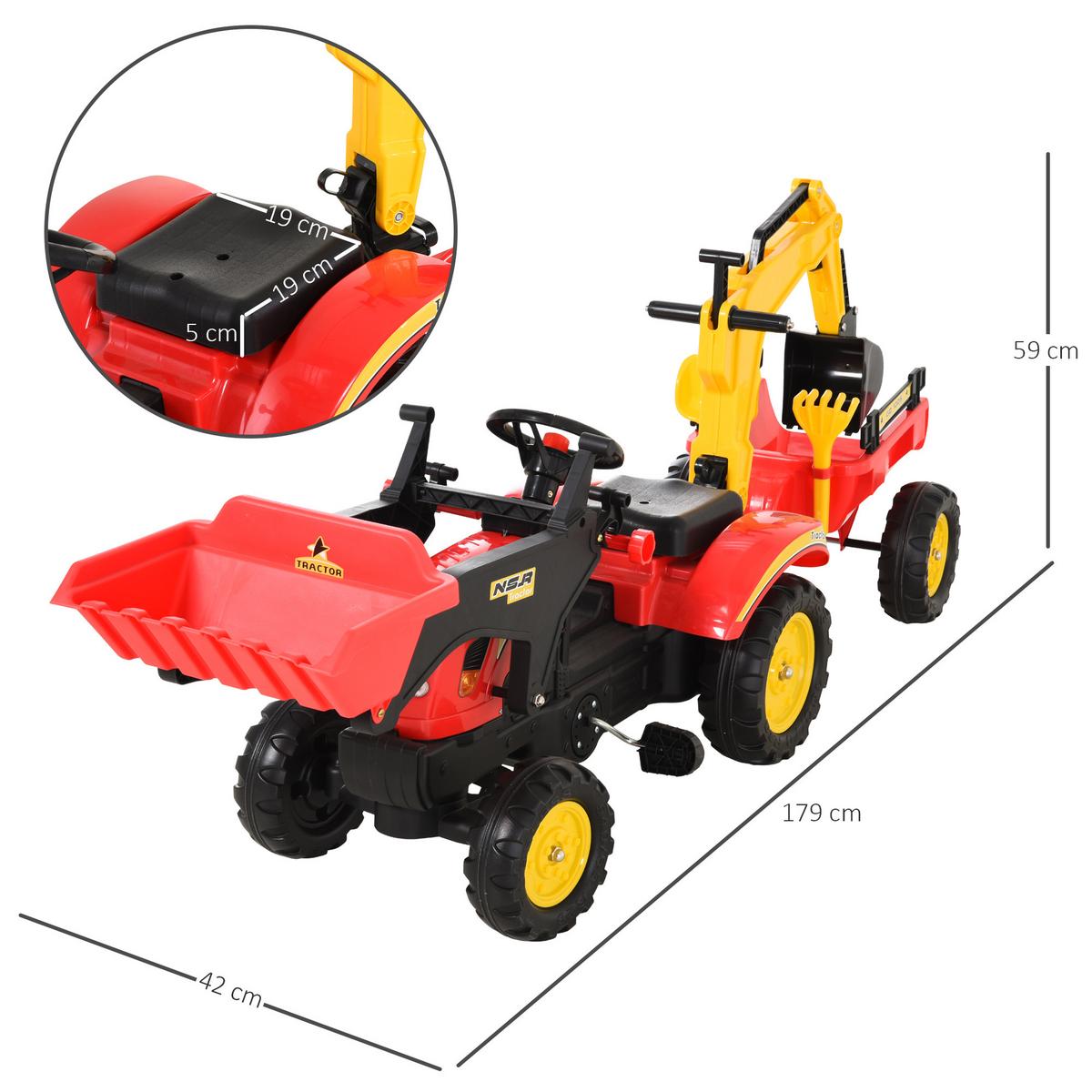 KINDER RUTSCHAUTO, Rot, Stahl+ Kunststoff - Rot, Metall (42/59/179cm) - HOMCOM