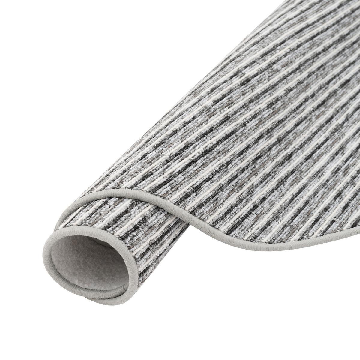 STREIFENBERBER TEPPICH MARTA RUND - Grau, Textil (160/160cm) - Snapstyle