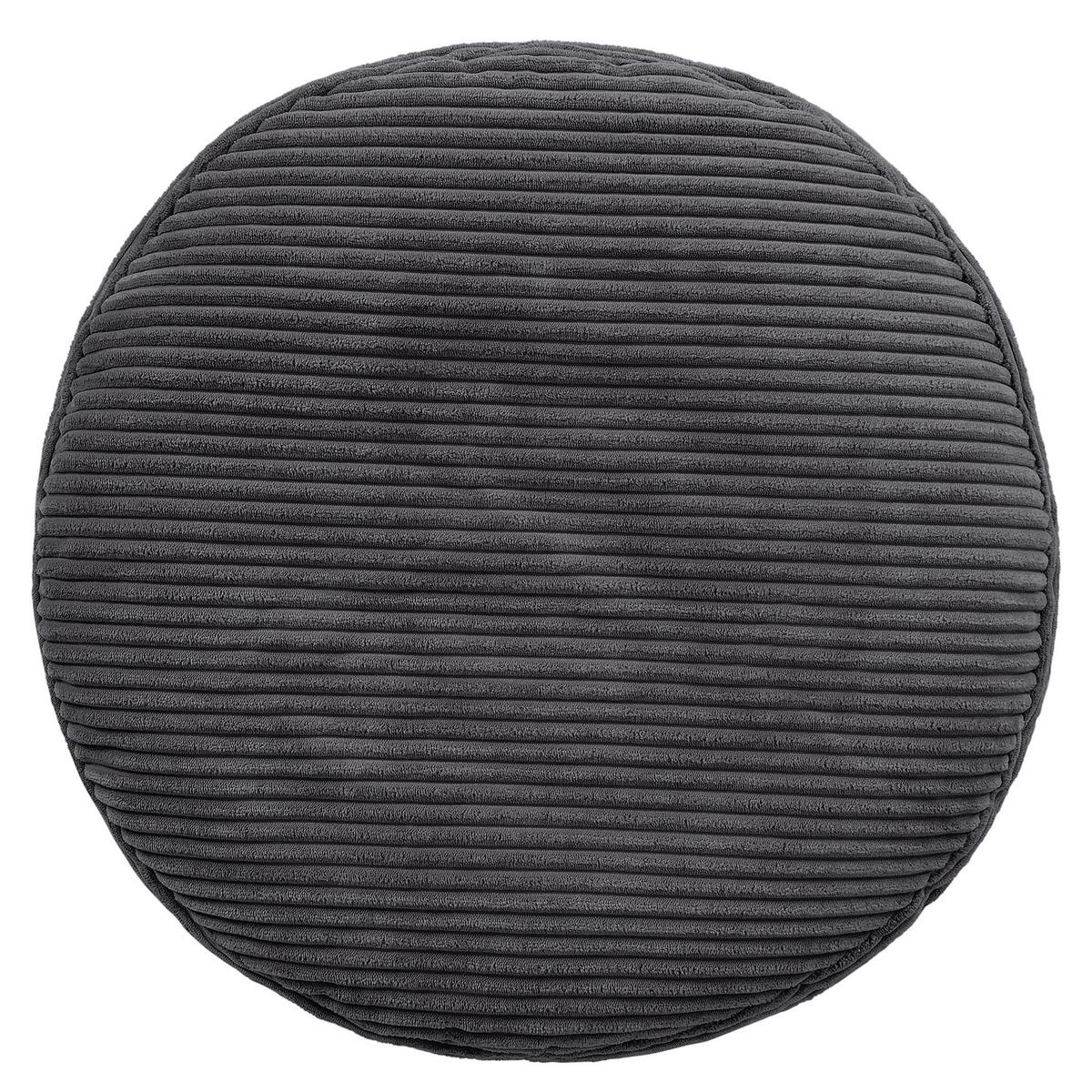 SITZPOUF Rund Milano - Schieferfarben/Anthrazit, Textil (55/35/55cm) - icon