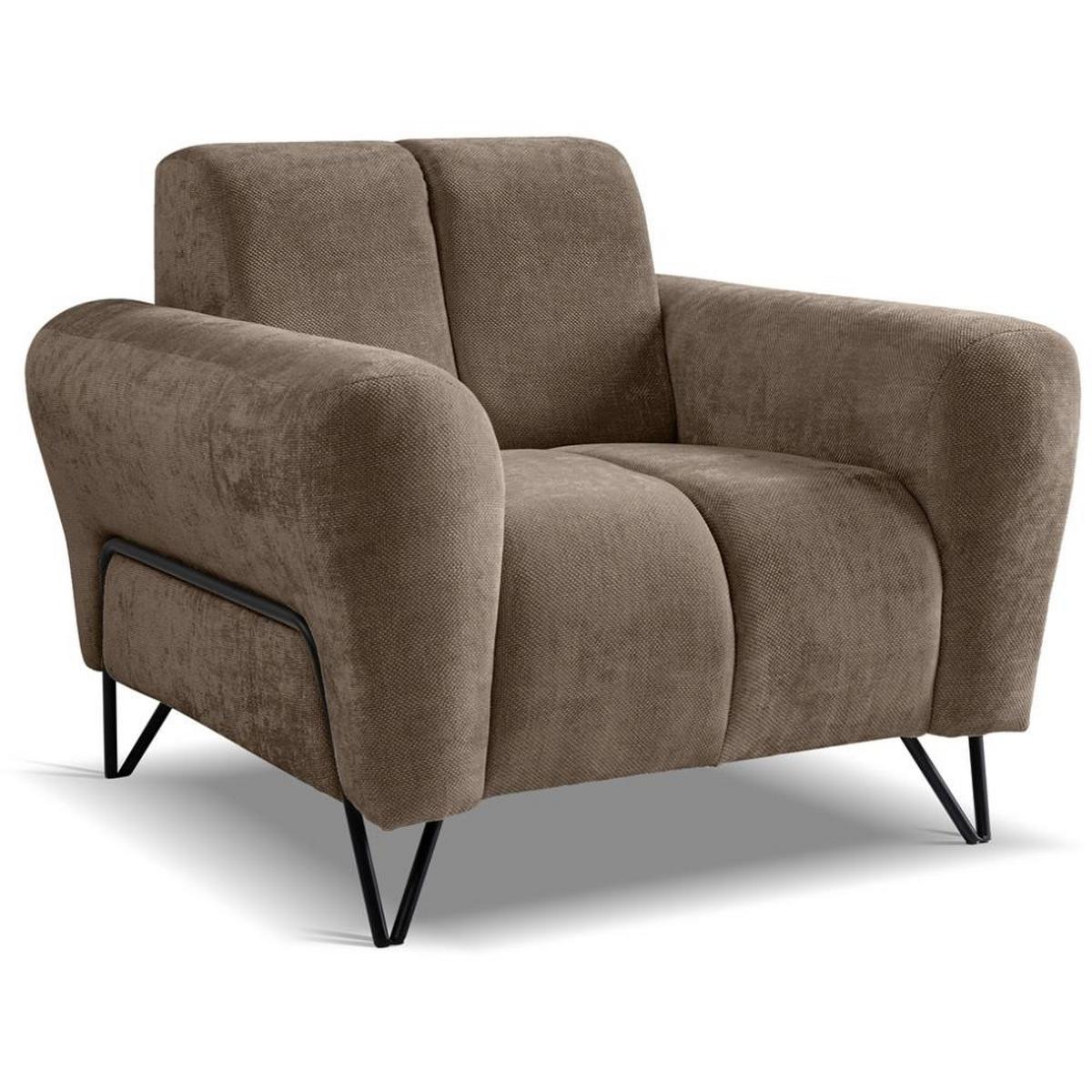 SITZGARNITUR Volare Sofas+Sessel, ohne Schlaffunktion, Braun - Schwarz/Braun, Textil/Metall (220/83/98cm) - Beautysofa