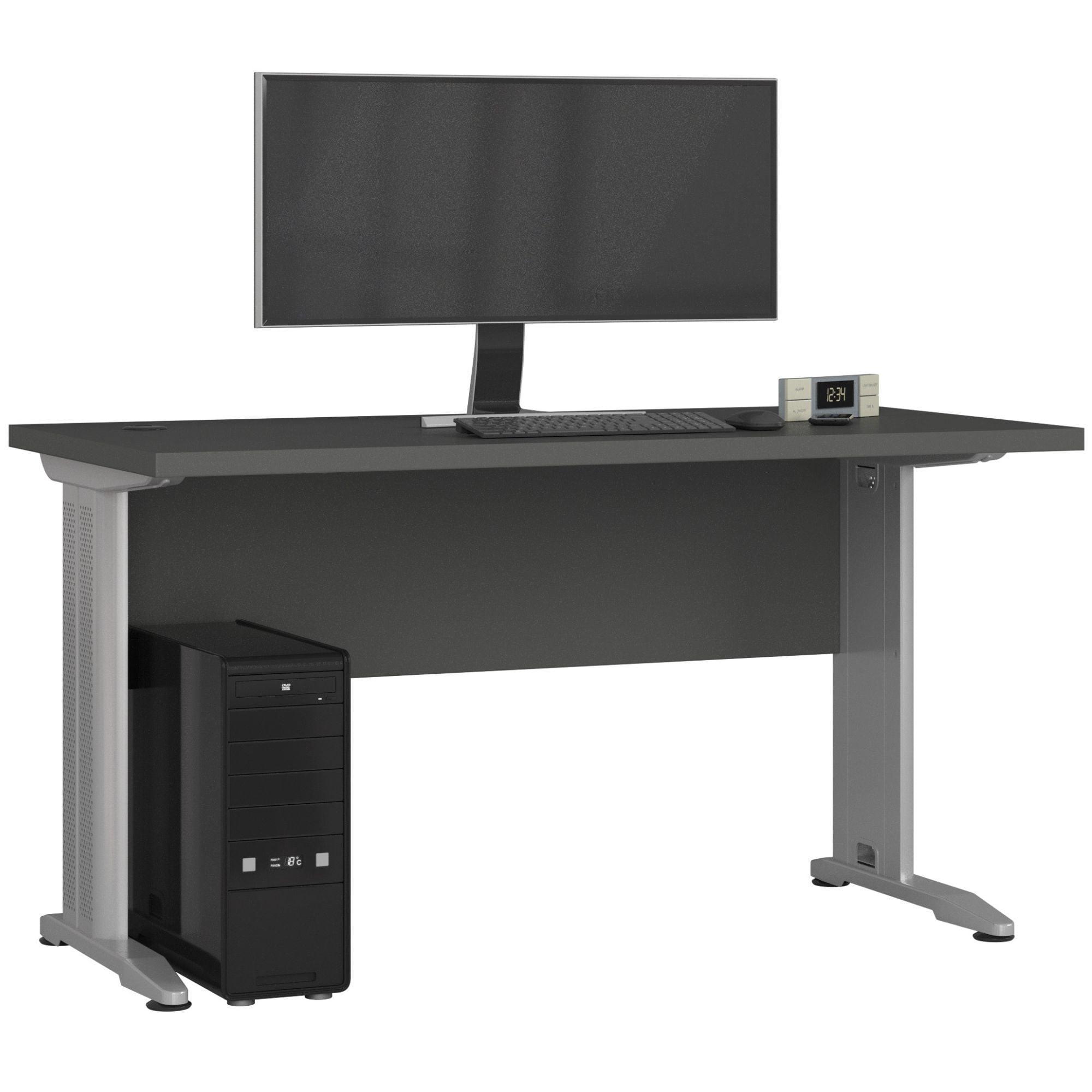 SCHREIBTISCH Graphit Grau 76/135/60 - Graphitfarben, Holzwerkstoff (155/85/76cm) - RAUMHIRSCH FURNITURE