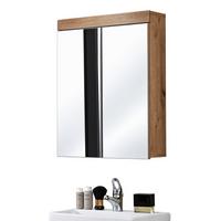 SPIEGELSCHRANK Asteiche 60 x 77 cm 2-türig, Badschrank modern - Eichefarben, Glas/Holzwerkstoff (60/77/17cm) - Top.Furn