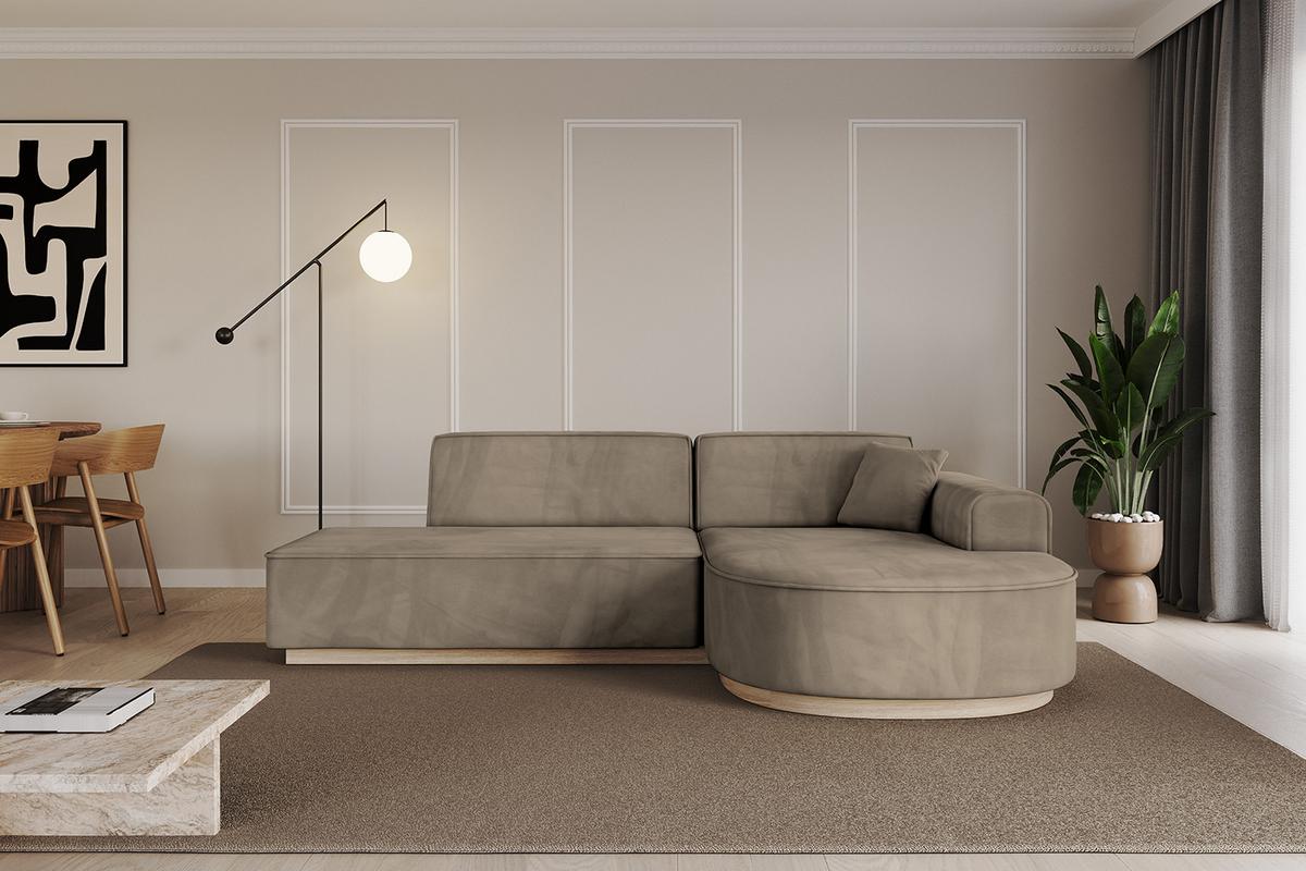 ECKSOFA Ottomane Rechts ARRIO-L1 - 243x171x83 cm Braun - Braun, Holzwerkstoff/Textil (243/171cm) - ALTDECOR