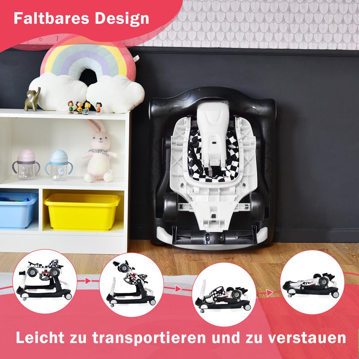 LAUFLERNWAGEN Klappbar Weiß - Weiß, Kunststoff (76/56/64cm) - COSTWAY