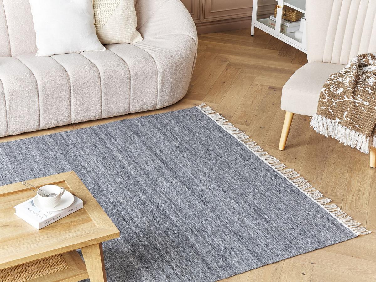 TEPPICH geflochten Malhia 230/160 cm - Grau, Kunststoff (160/230cm) - Beliani