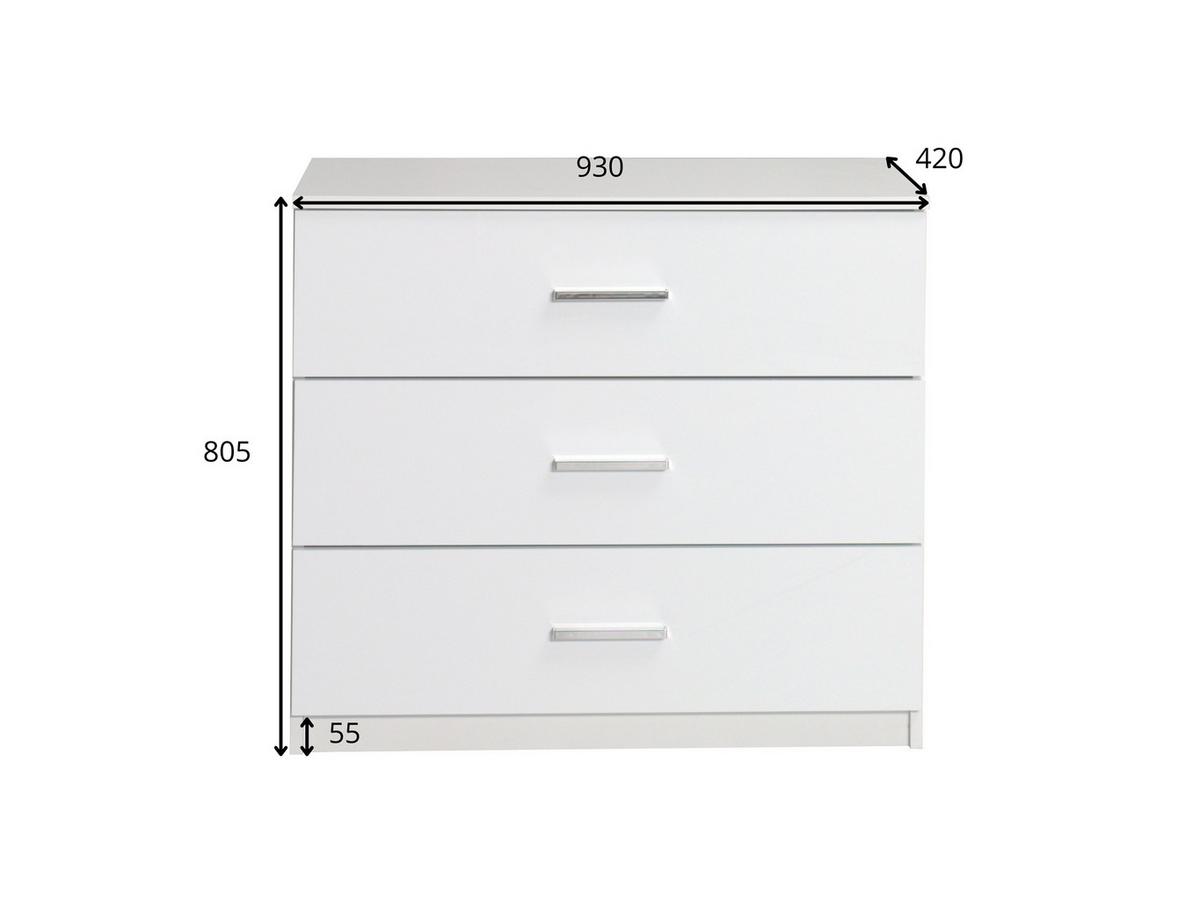 KOMMODE Weiß Hochglanz 93/80,5/42 - Weiß Hochglanz, Holzwerkstoff (93/81/42cm) - RAUMHIRSCH FURNITURE