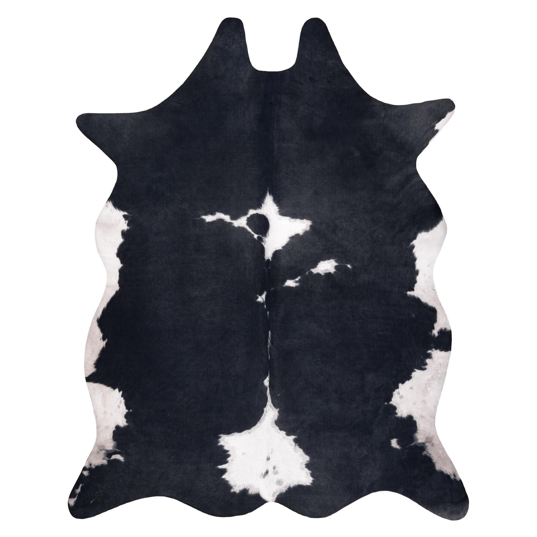 TEPPICH Künstliches Rindsleder 180/220 cm - Schwarz, Textil (180/220cm) - rugsX