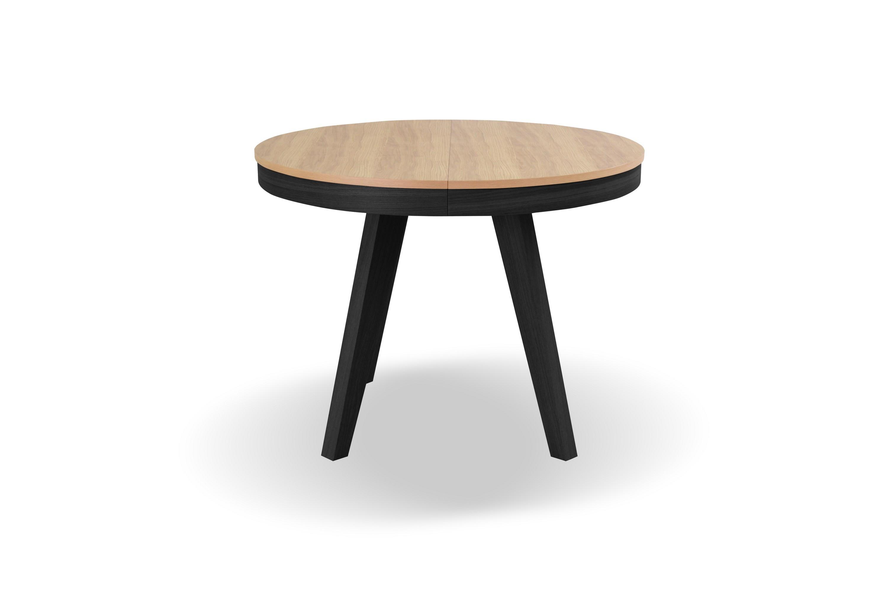 ESSTISCH PICCOLO Ausziehbar 100 - 200 / 100 x 76 cm - Eichefarben/Schwarz, Holz (100/100/76cm) - MASSENO
