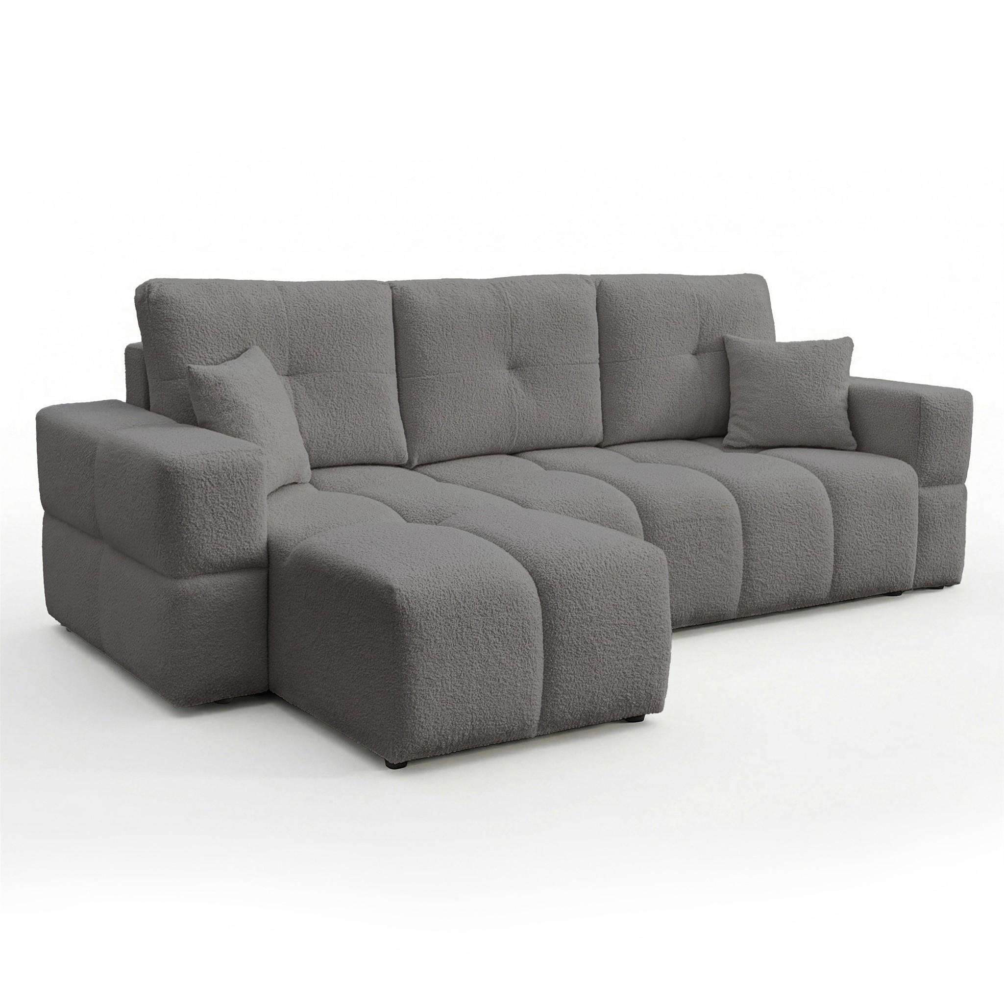 ECKSOFA Denise Mit Schlaffunktion - Dunkelgrau, Holzwerkstoff/Textil (250/148cm) - Fun Möbel