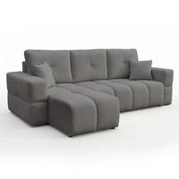 ECKSOFA Denise Mit Schlaffunktion - Dunkelgrau, Holzwerkstoff/Textil (250/148cm) - Fun Möbel