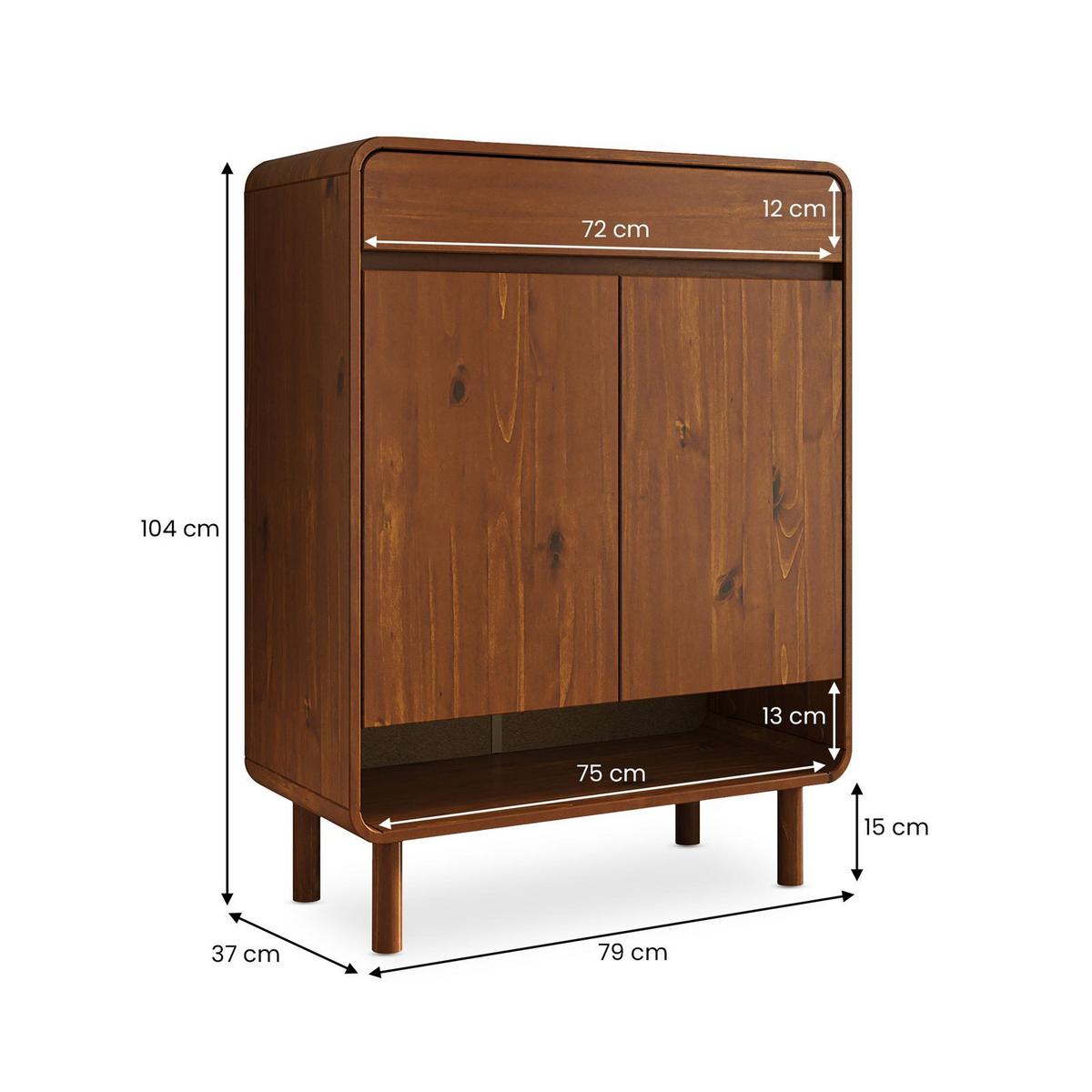 SCHUHSCHRANK JUAN Kastanie - Kastanienfarben, Holz (79/104/37cm) - IDIMEX