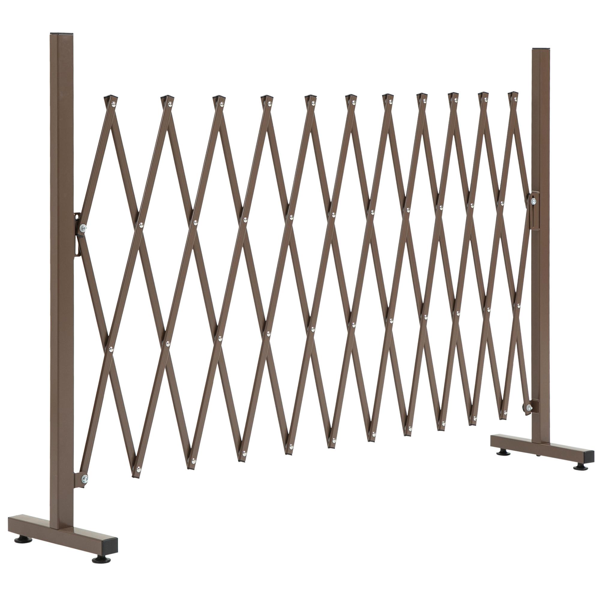 GARTENZAUN, Aluminium, Eisen, Dunkelbraun, 103,5H x 35-300L cm - Dunkelbraun, Metall (31/103cm) - Outsunny