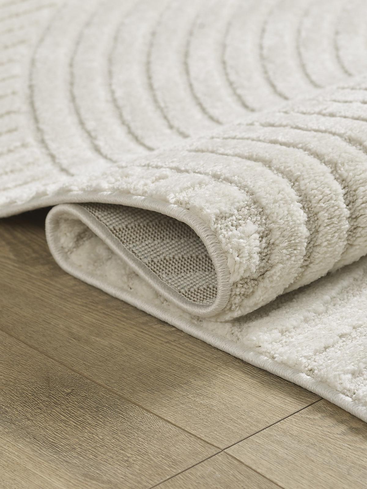 KURZFLORTEPPICH Geometrisch CETINA Polypropylen Creme 160 x 230 cm - Beige, Textil (160/230cm) - KADIMA DESIGN