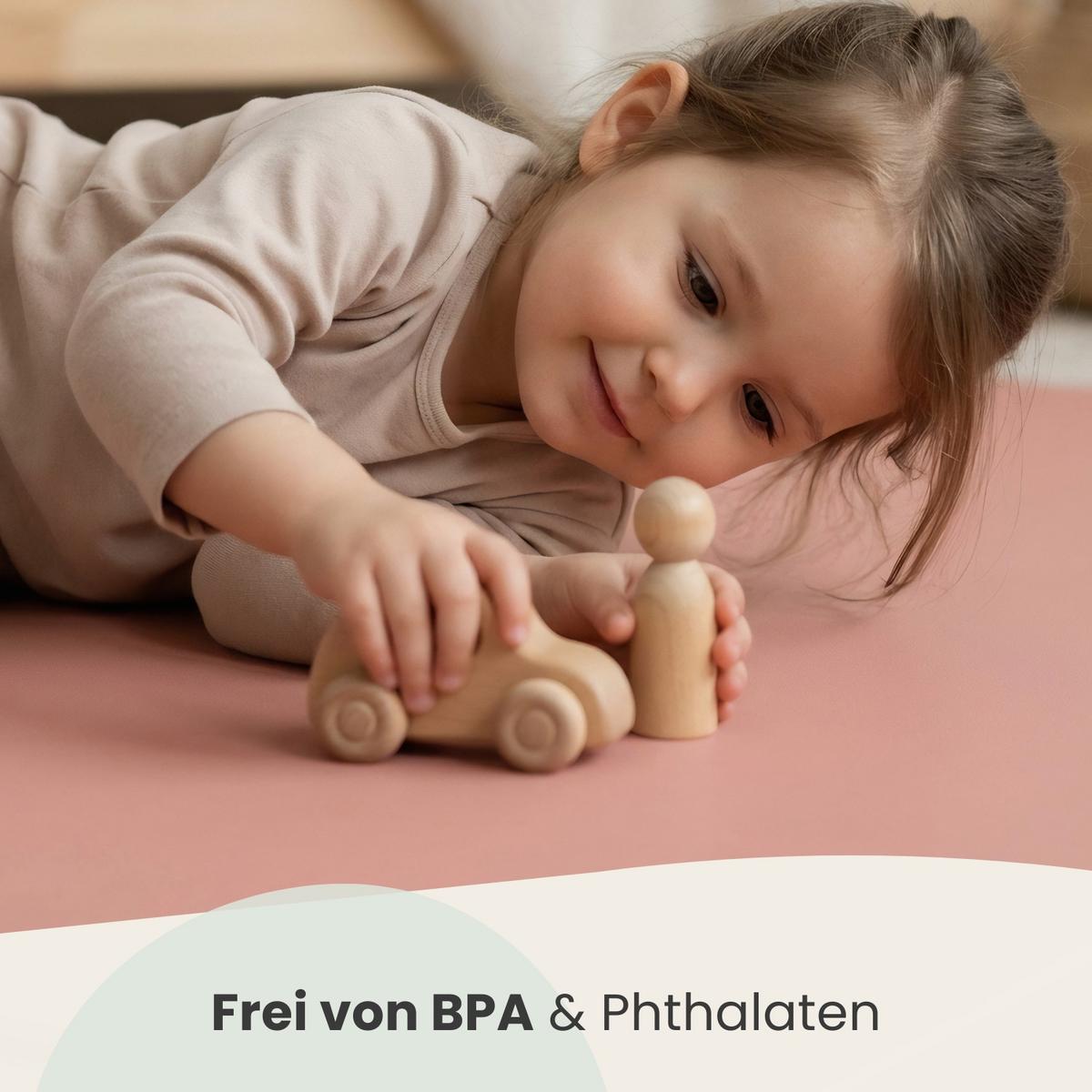 SPIELMATTE mit Rand - 90/90/1 cm Puzzlematte Rosa - Rosa, Kunststoff (30/30cm) - Littletom