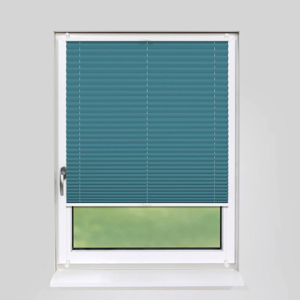 PLISSEE Basic 70 x 210cm Klemmfix ohne Bohren - Petrol, Textil (70/210cm) - Deco-Raum