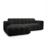 ECKSOFA TISI Schwarz Strukturstoff - Schwarz, Holz (274/165cm) - MASSENO