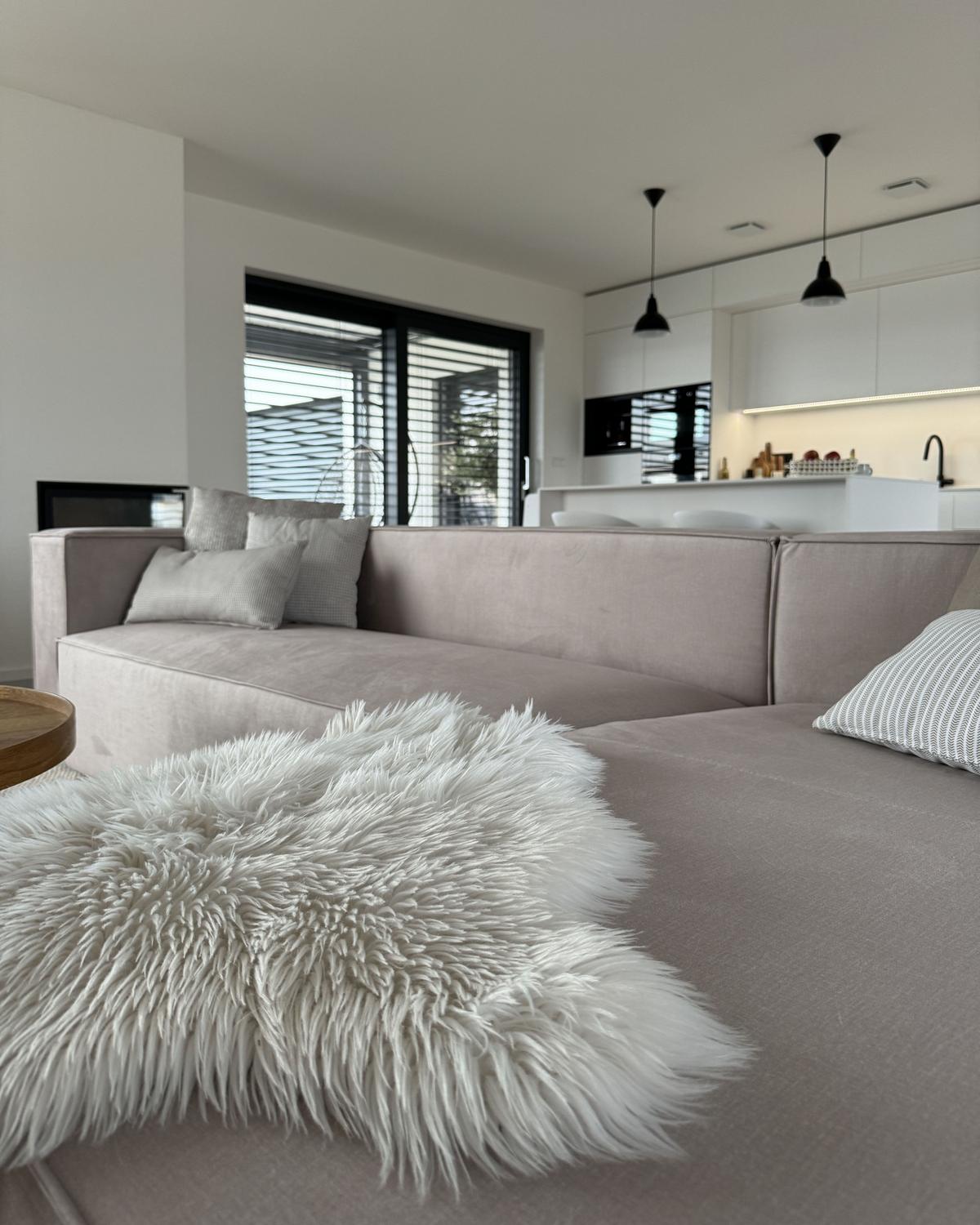 3-SITZER-ECKSOFA hellbeige rechtsseitig Vernon - Beige, Textil (330/178cm) - Beliani