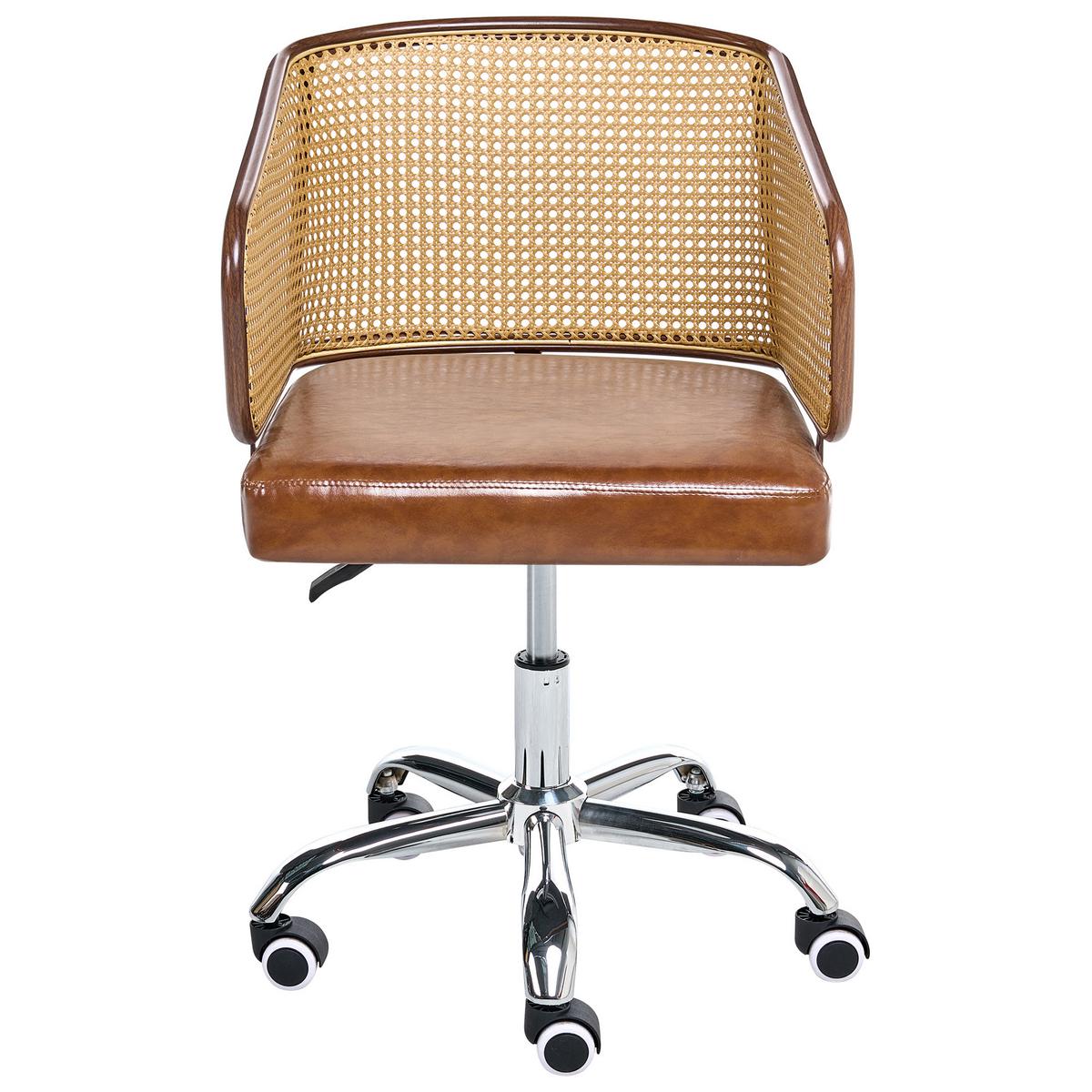 SCHREIBTISCHSTUHL Kunstleder Braun Tucson - Braun, Kunststoff (50/75/50cm) - Beliani