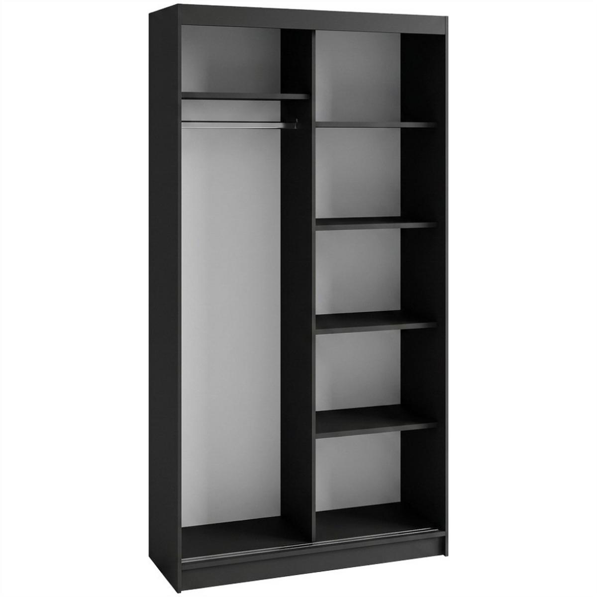 SCHWEBETÜRENSCHRANK Donatello mit 2 Türen. 100 cm, Schwarz+eiche Artisan - Schwarz/Eiche Artisan, Holzwerkstoff (100/205/60cm) - Beautysofa