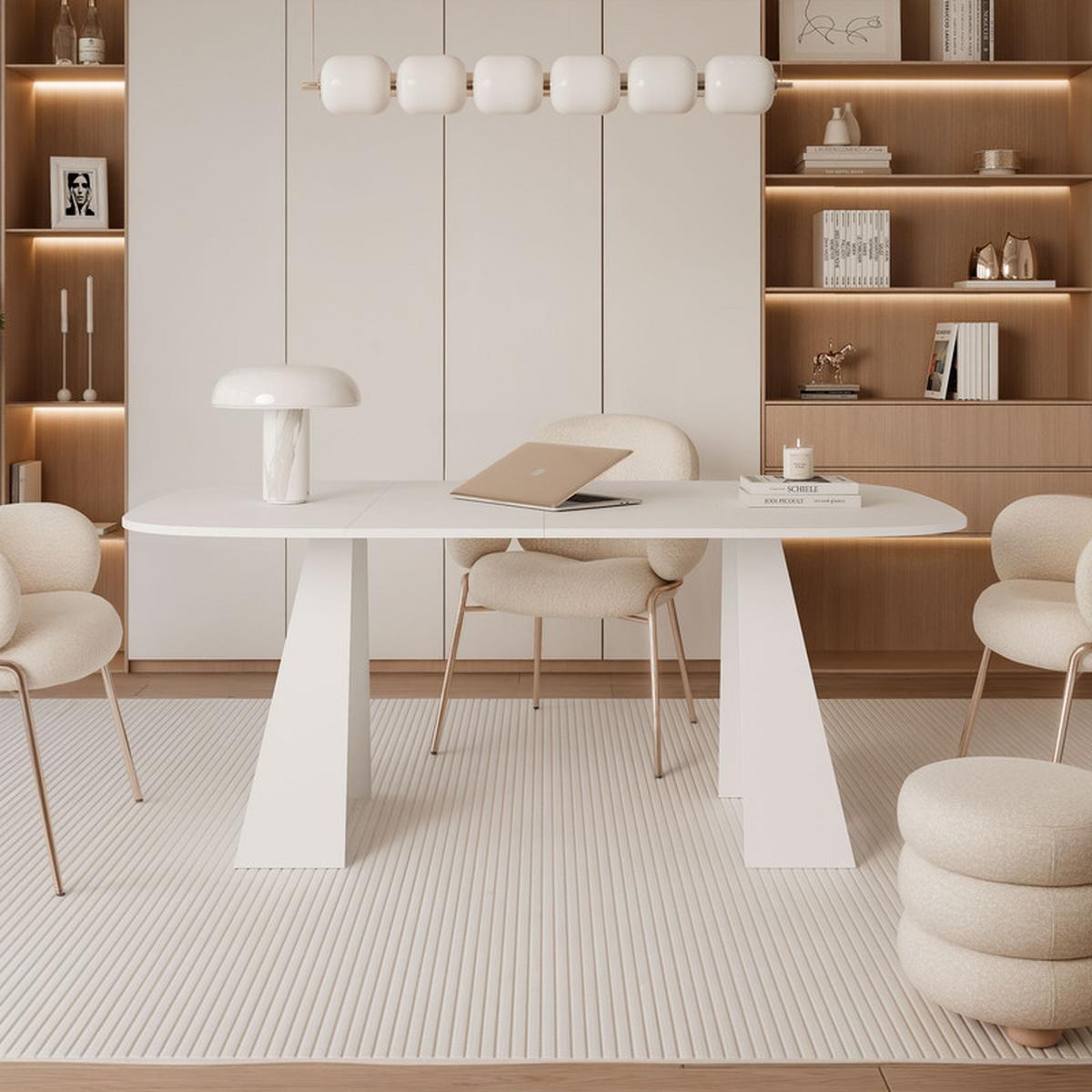 AUSZIEHTISCH ZELO 120/60/76 cm, Weiß - Weiß, Holzwerkstoff/Metall (60/120/76cm) - Idohome