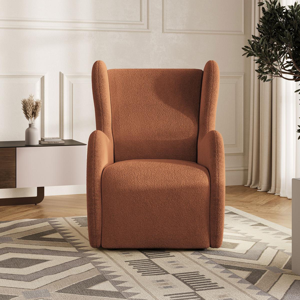 SESSEL MASTI Polstersessel Loungesessel ergonomisch, Orange - Orange, Holzwerkstoff/Kunststoff (74/100/86cm) - MASSENO