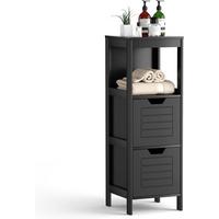 BADKOMMODE Schwarz - Schwarz, Holz (30/89/30cm) - COSTWAY