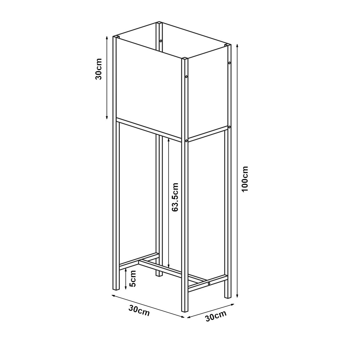 PFLANZENSTÄNDER Porsgrunn - Schwarz, Metall (30/100/30cm) - [en.casa]