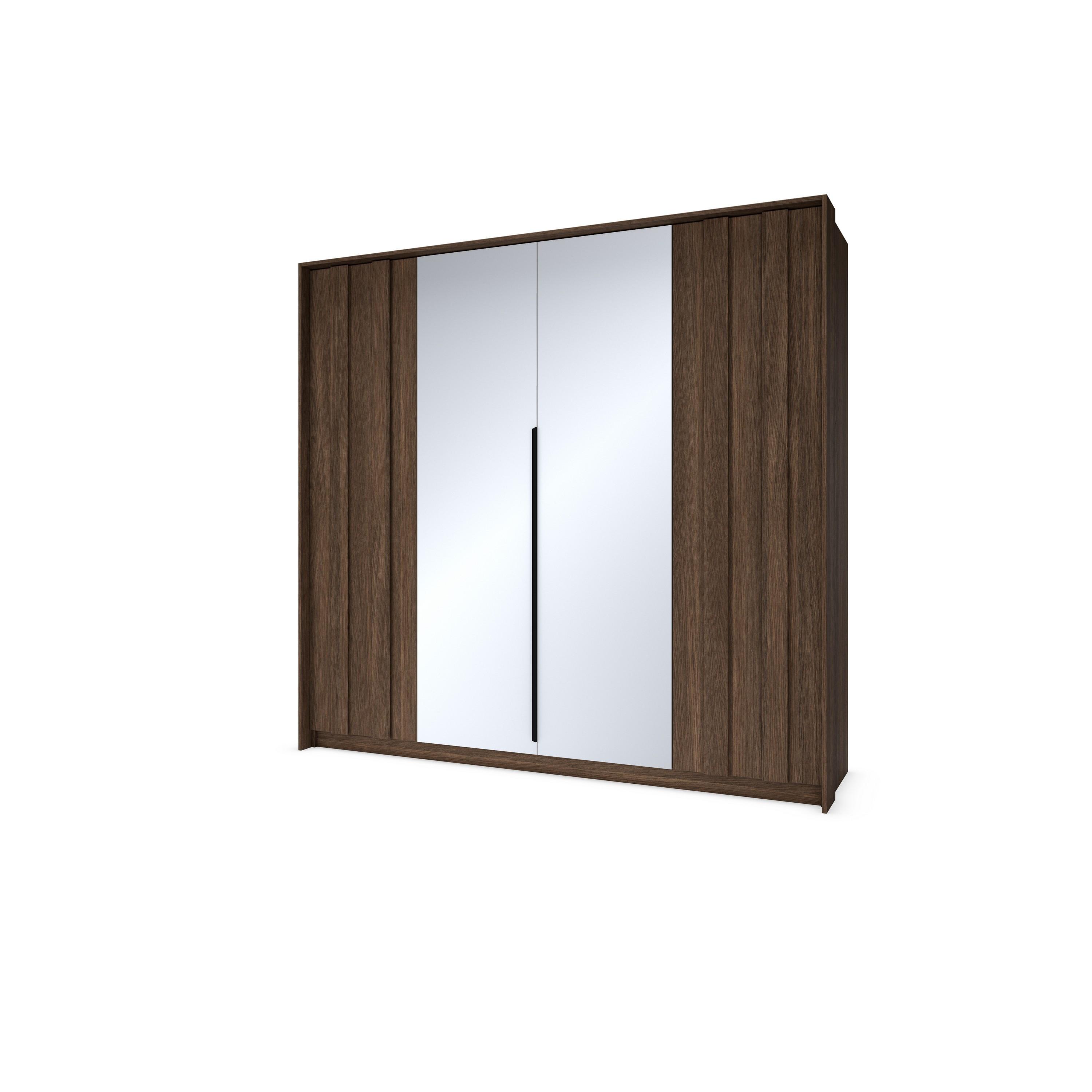 DREHTÜRENSCHRANK DAVANTI 223,2/210/59,6 cm 4-türig mit Spiegel Eichefarben - Eichefarben, Holzwerkstoff (223.2/210/59.6cm) - MASSENO