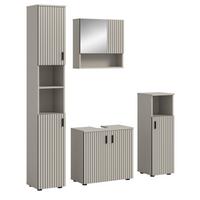 BADMÖBEL-SET Kaschmir 4-teilig 150 cm, Komplettset mit viel Stauraum - Kaschmir/Schwarz, Glas/Holzwerkstoff (150/192/30cm) - Inn.Furn