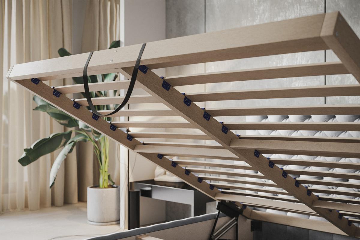 BETT 180x200 - Polsterbett mit Bettkasten und Holzrahmen - Elegant Betten - Weicher Jasminstoff - Kollektion Miami, Grau - Grau, Holz/Kunststoff (180/200cm) - Alpi-Möbel
