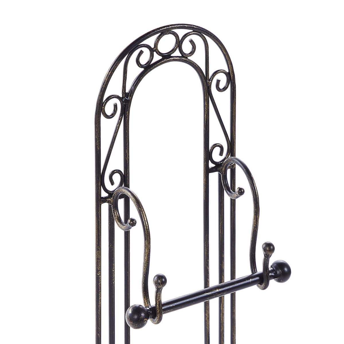 TOILETTENPAPIERSTÄNDER Metall Antik Optik schwarz Temuco - Schwarz, Metall (20/75/20cm) - Beliani