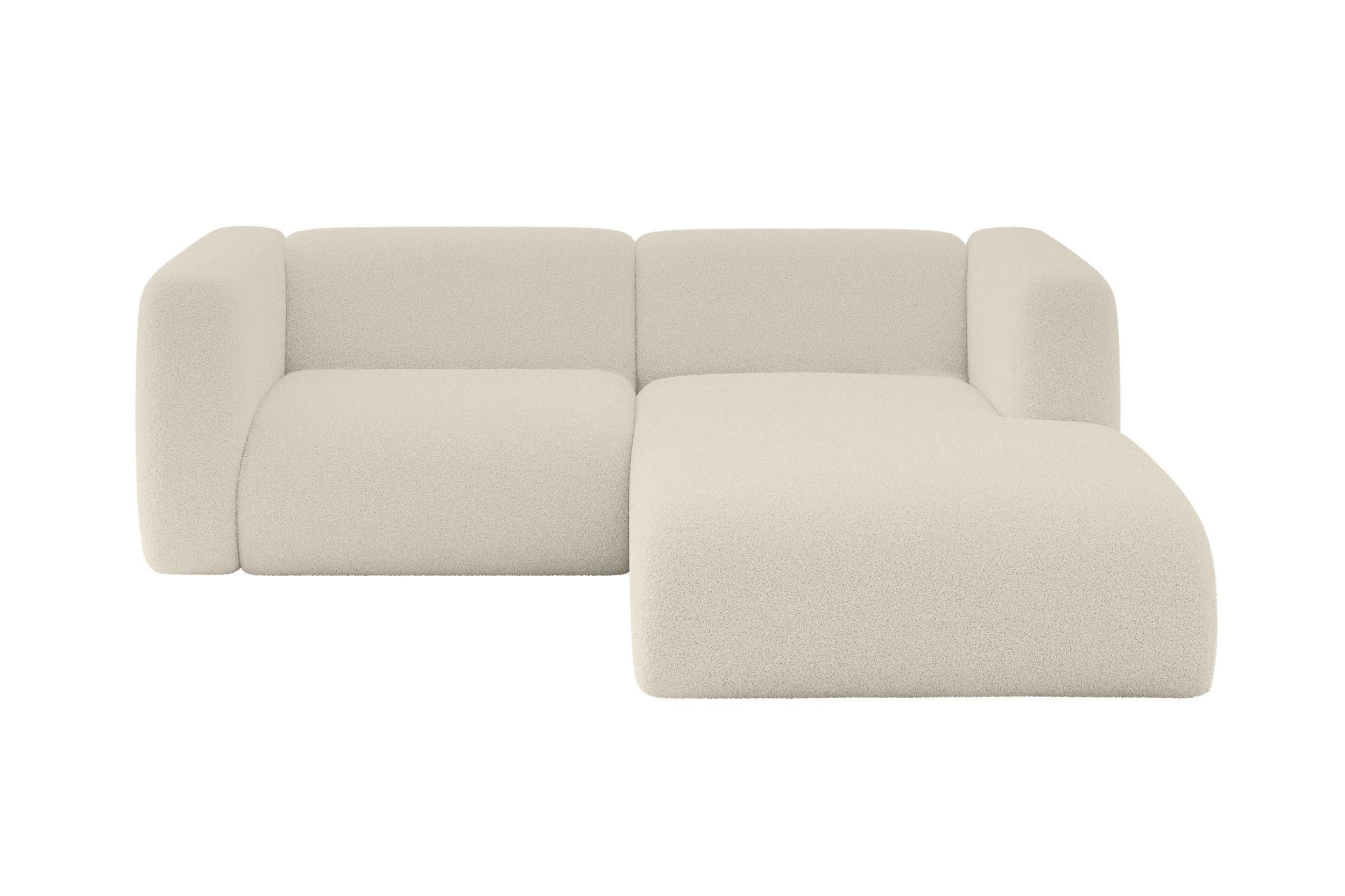ECKSOFA Ottomane Rechts MIRA-L1 227x179x89 Beige Bouclé - Kaschmir/Beige, Holzwerkstoff/Kunststoff (227/179cm) - ALTDECOR