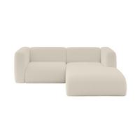 ECKSOFA Ottomane Rechts MIRA-L1 227x179x89 Beige Bouclé - Kaschmir/Beige, Holzwerkstoff/Kunststoff (227/179cm) - ALTDECOR