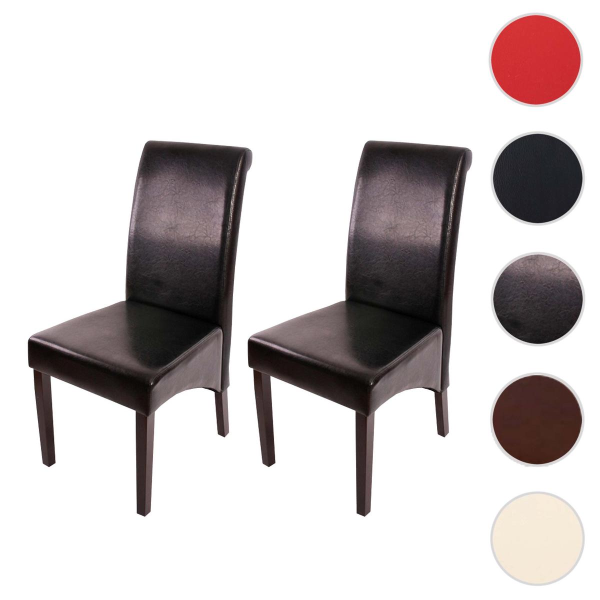 ESSZIMMERSTUHL Schwarz, Dunkelbraun 2er-Set - Dunkelbraun/Schwarz, Leder (46/99/50cm) - MCW