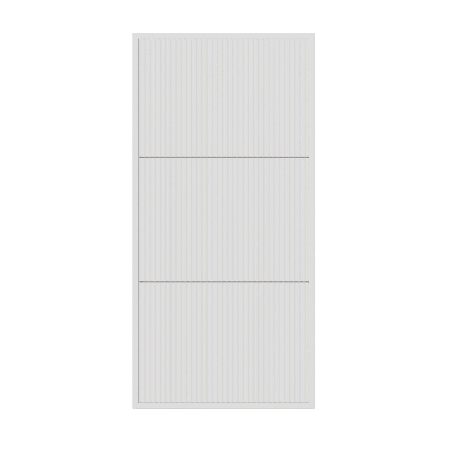 WAND-SCHUHSCHRANK Veldio mit 3 Klappen Weiß 50 cm - Weiß, Holzwerkstoff (50/103/30cm) - Selsey