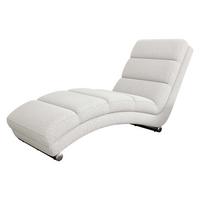 RELAXLIEGE Holiday Premium - Chromfarben/Weiß, Holz/Textil (62/84/180cm) - MIRJAN24