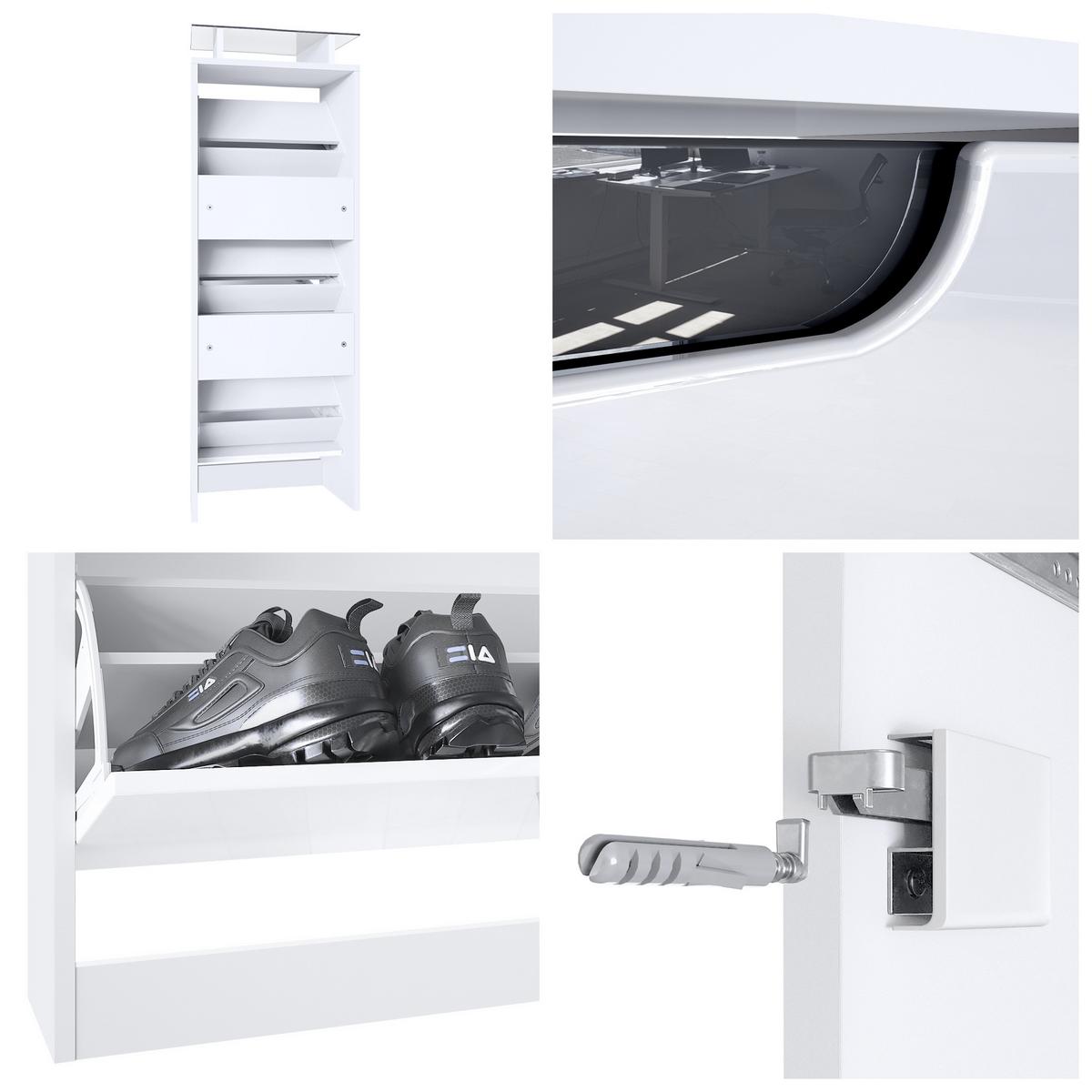 SCHUHSCHRANK Space Avola-Anthrazit - Anthrazit, Holzwerkstoff (46/128/23cm) - Vladon