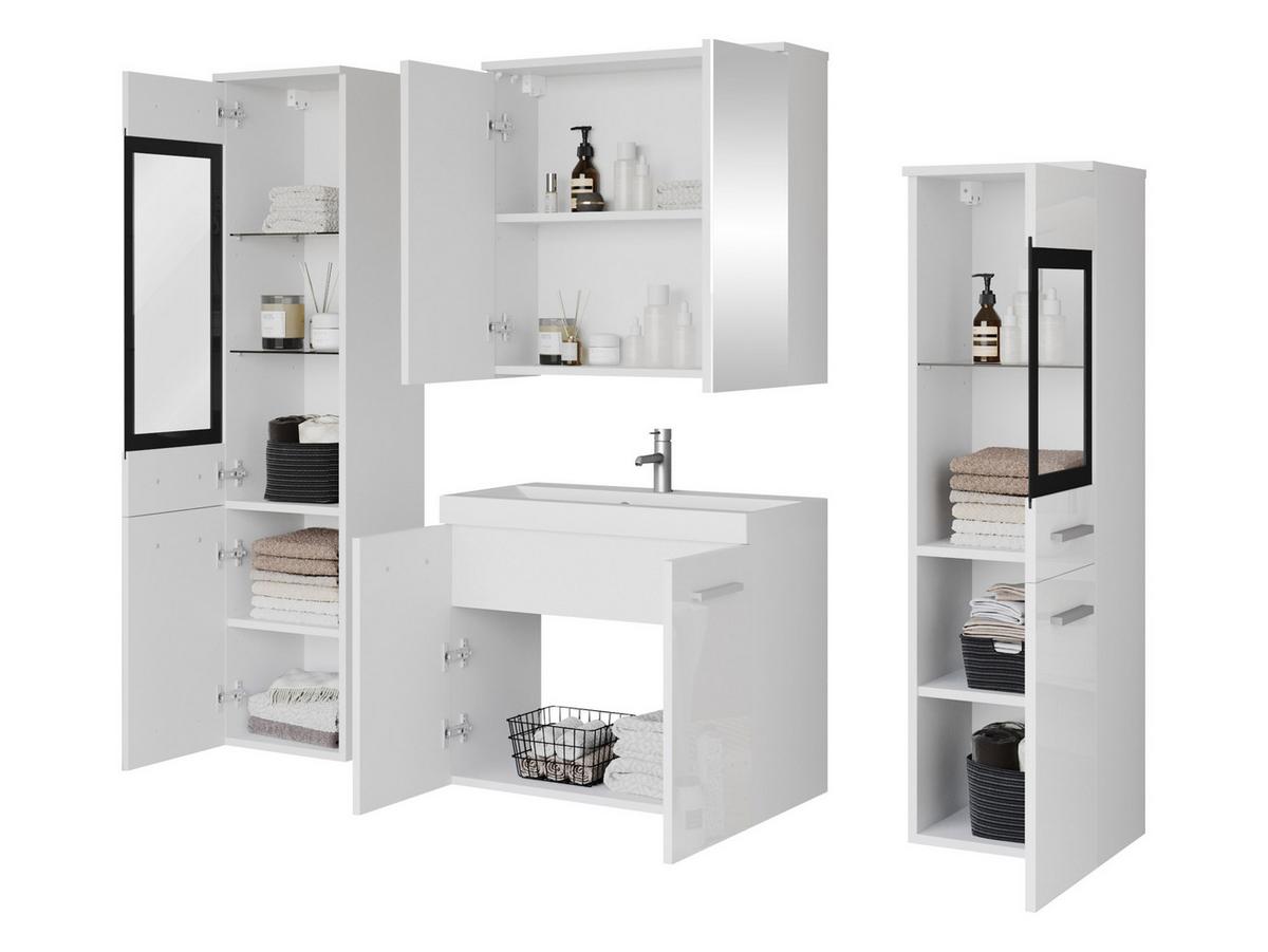 BADMÖBEL-SET Madrit II - Eichefarben/Silberfarben, Holzwerkstoff/Kunststoff (132/132/30cm) - MIRJAN24