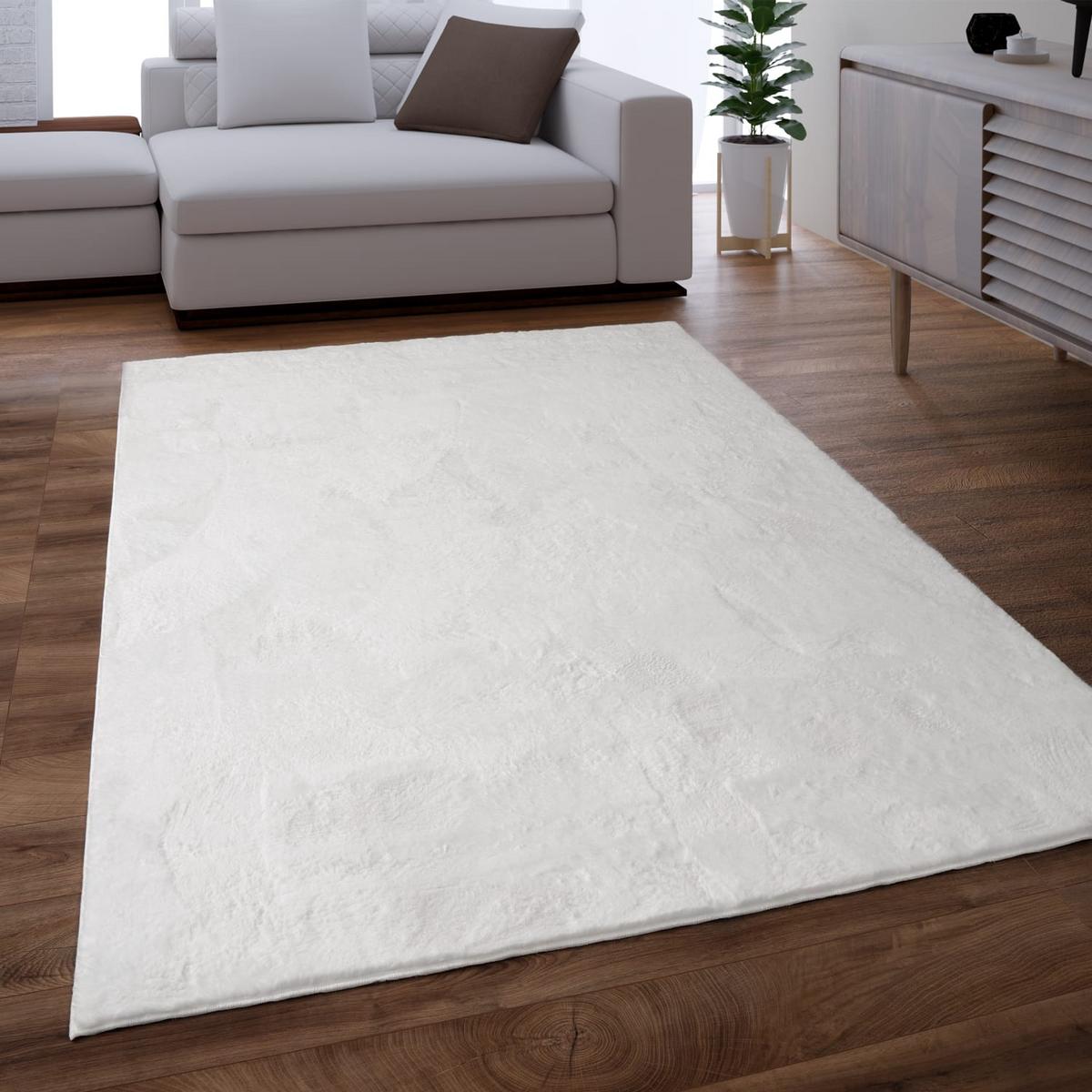 KURZFLORTEPPICH, einfarbig, aus Polyester, Weiß, 200 x 280 cm - Weiß, Textil (280/200cm) - KADIMA DESIGN
