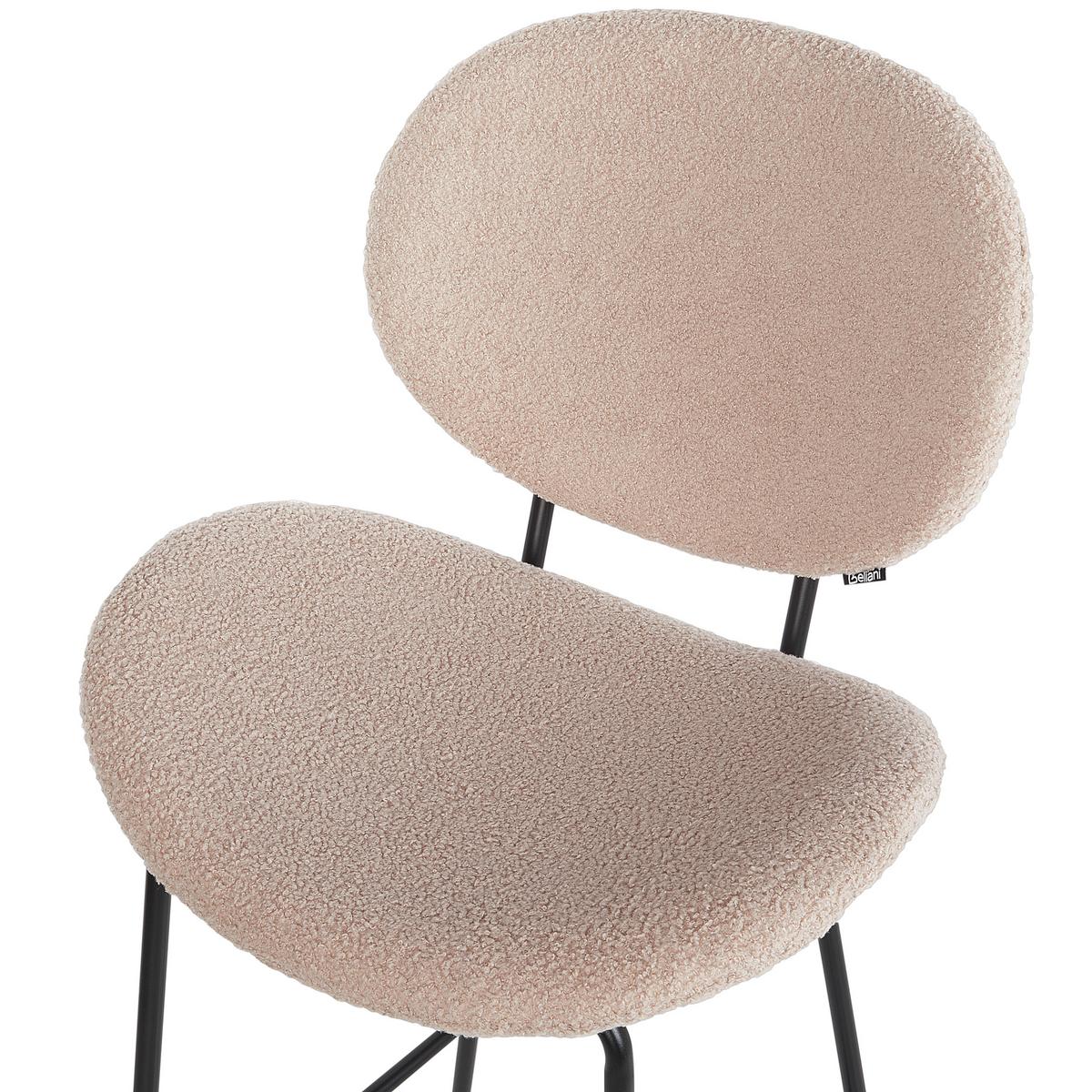 BARSTÜHLEN 2er-Set Schwarz/Hellbeige Luana - Beige/Schwarz, Textil (52/116/48cm) - Beliani