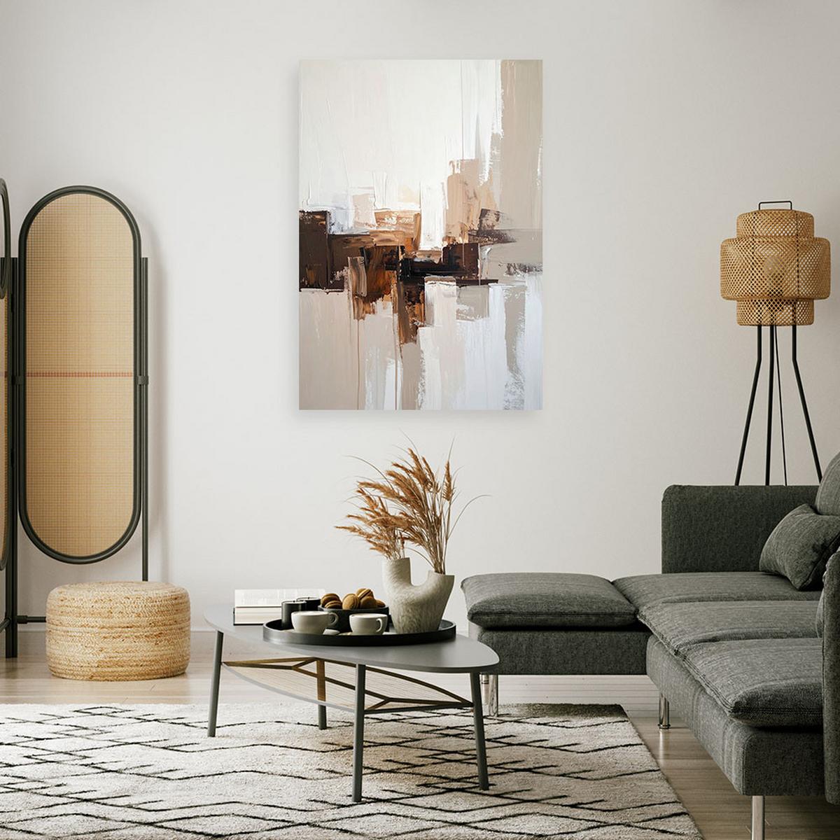 LEINWANDBILD, Abstrakt in Beige und Brauntönen - Braun, Textil (80/120cm) - Feeby