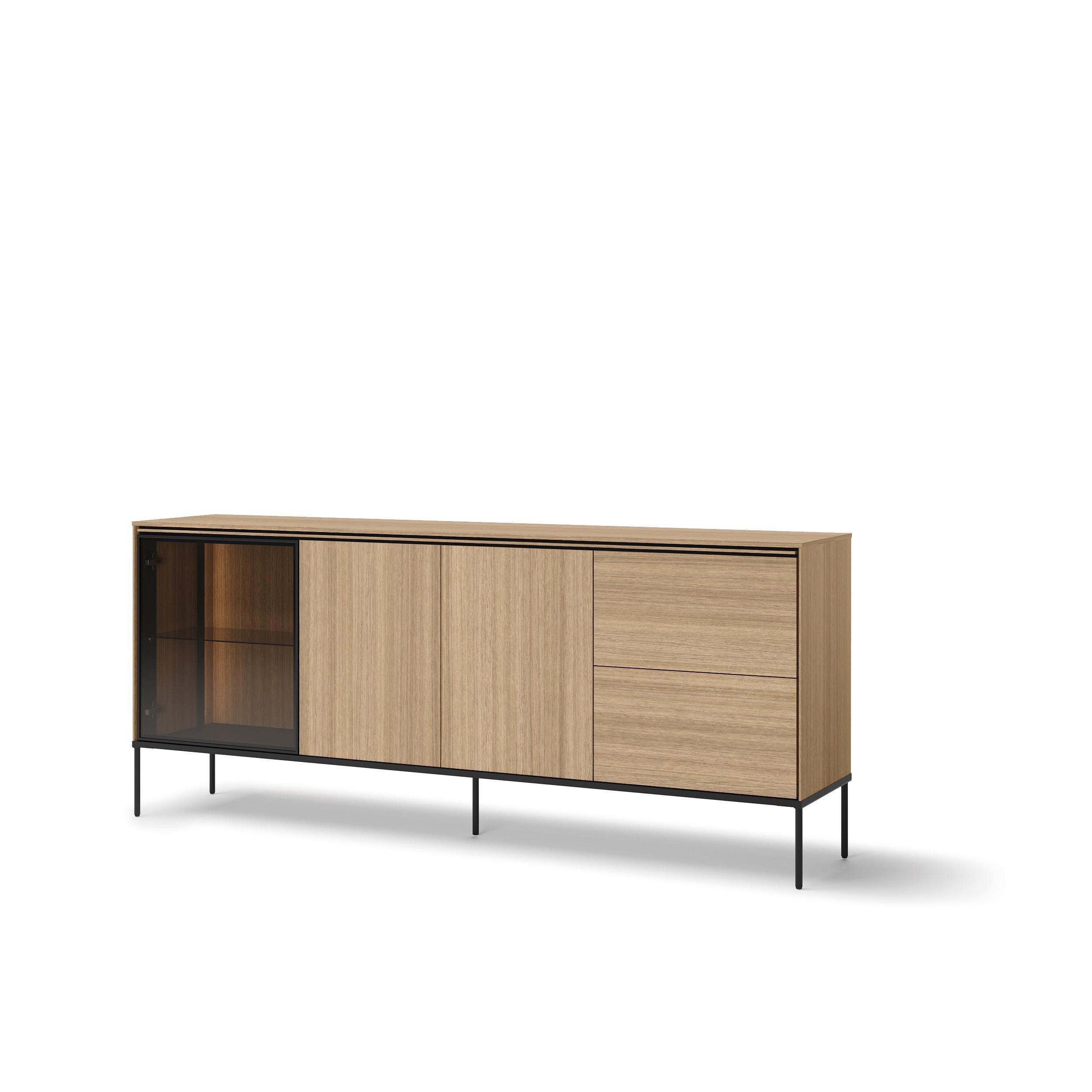 KOMMODE VISSO VI-06 mit LED-Beleuchtung Eiche linear - Eichefarben, Holzwerkstoff (201/85/41cm) - Lookway