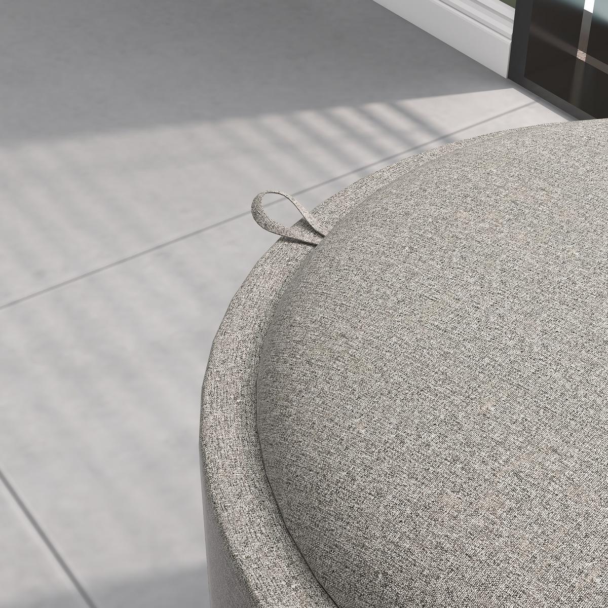 SITZHOCKER mit Stauraum, Runder Hocker mit Klappdeckel Polsterhocker Hellgrau - Hellgrau, Textil (56/42/56cm) - HOMCOM