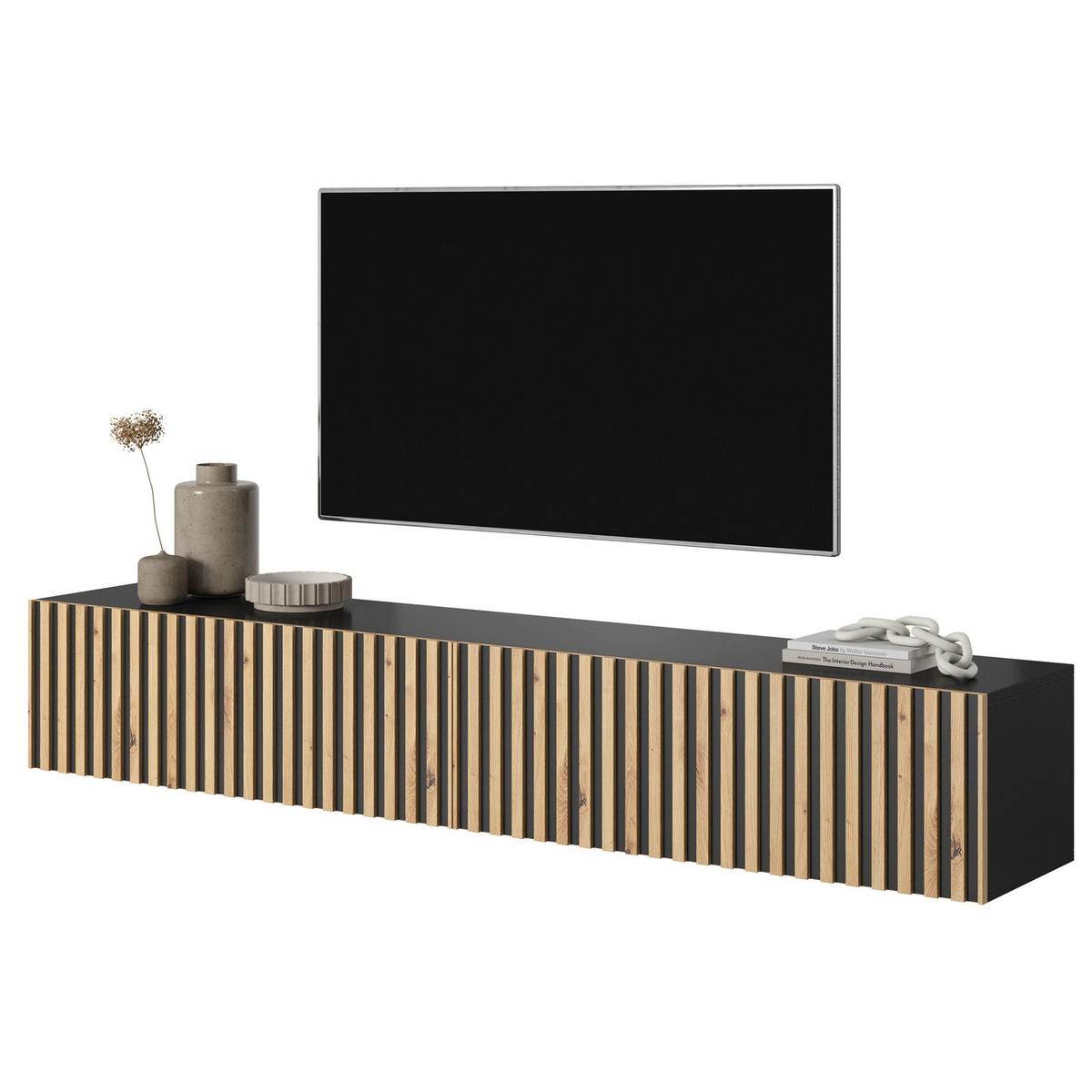 TV-HÄNGEBOARD Telire Schwarz / Eiche 175 cm - Schwarz/Eiche Artisan, Holzwerkstoff (175/30/31.6cm) - Selsey